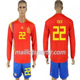Maillot de Foot Espagne Isco 22 Domicile Coupe du monde 2018 ML